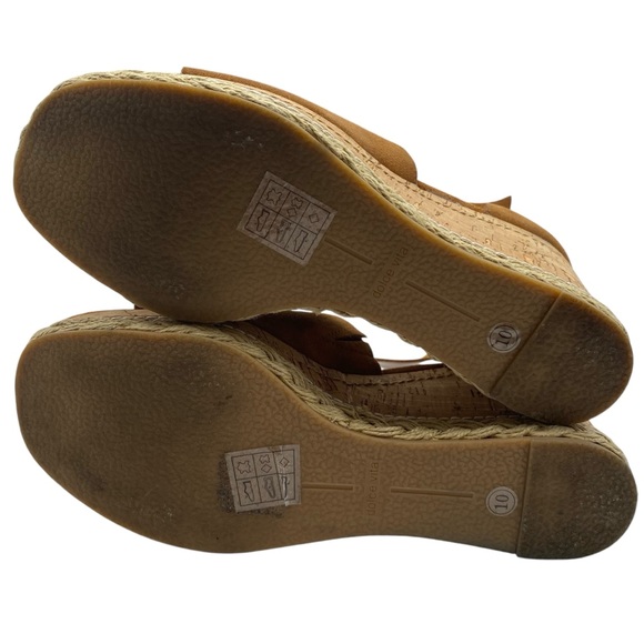Dolce Vita Womens Shoes Otto Wedge Sandals 10 Brown Suede Leather Platform Chic - Picture 10 of 15